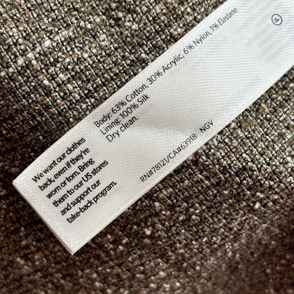 Eileen Fisher Driftwood Cotton Slub Tweed Open Front Blazer Jacket - Picture 12 of 12
